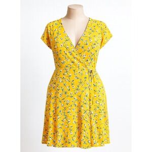 Divided Wrap Dress Flowy Floral 12 L Boho Cottagecore Festival Preppy Twee